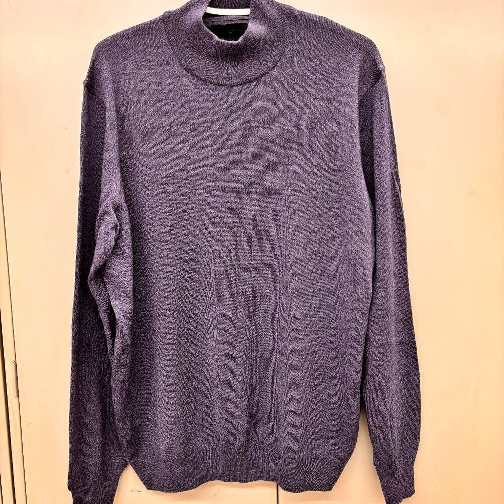 Black Brown 1826 Made in Italy Sweater Mens XLarge Italian Merino Wool, Blue